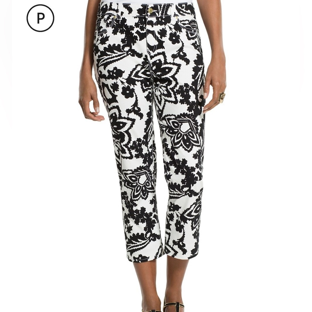 Chico's Black and White Cropped Pants